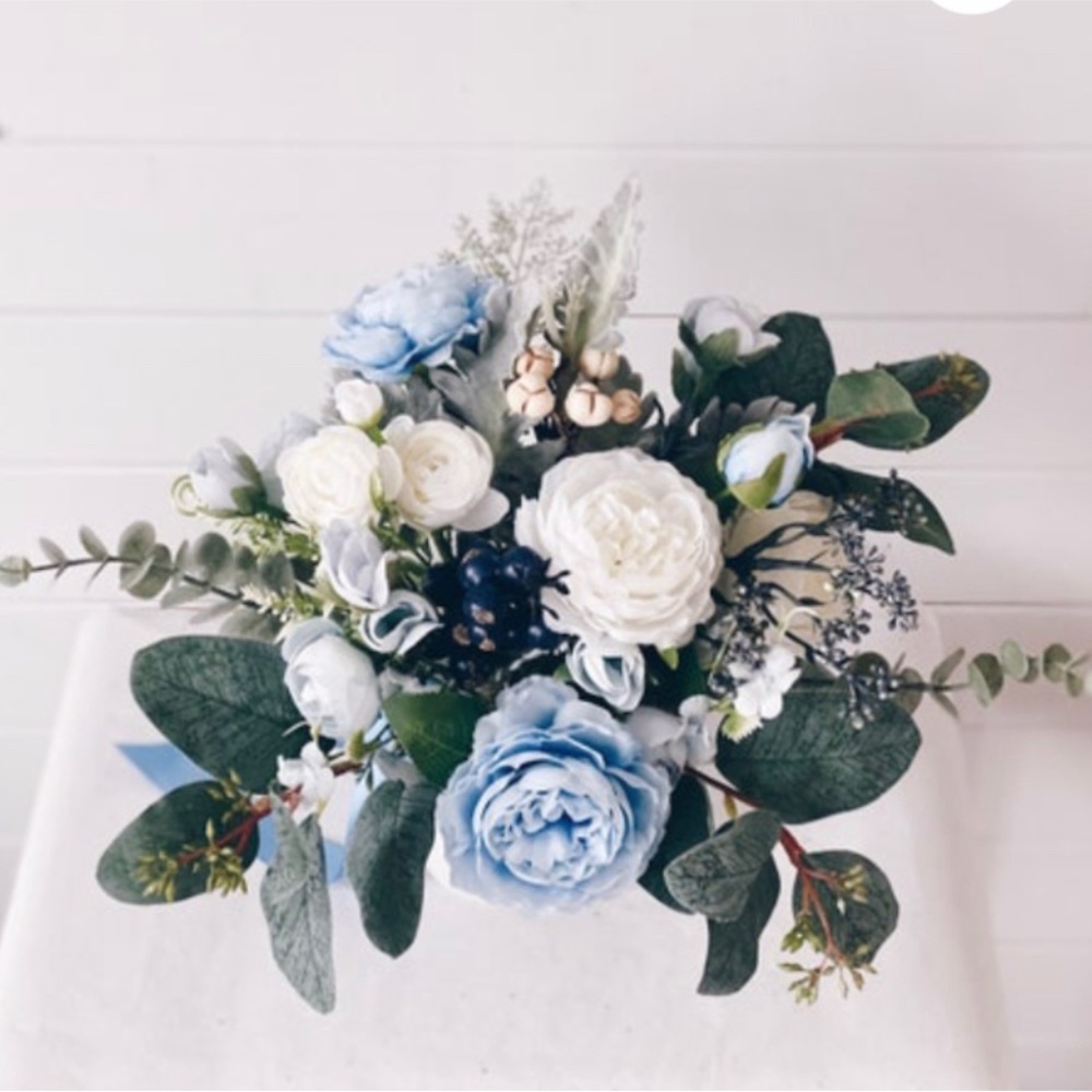 Dusty Blue Eucalyptus Wedding Bouquet